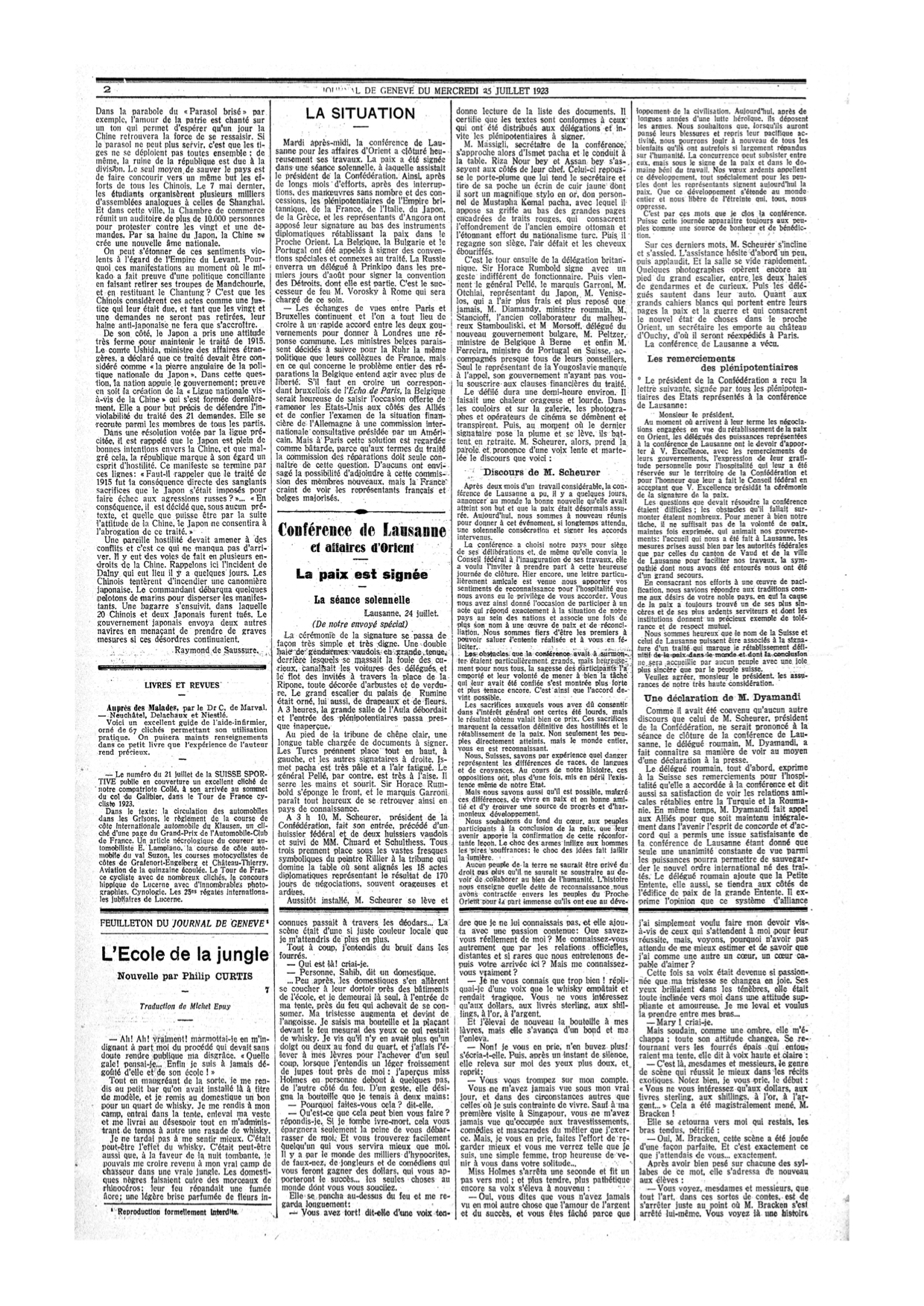 Journal de Genève - 25.07.1923 - page 2